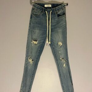 Ashley Mason Denim Joggers with Drawstring